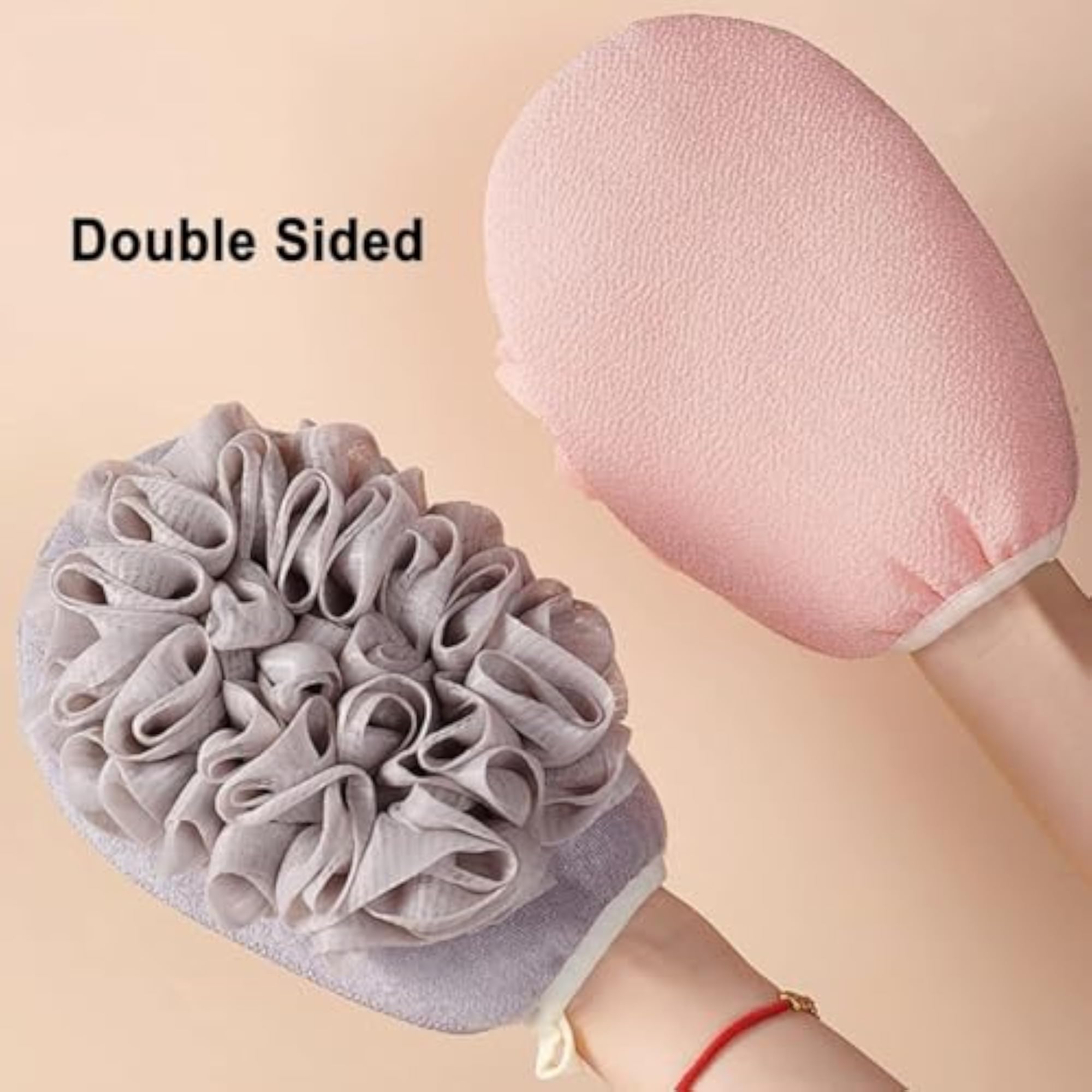 2 in 1 Exfoliating Bath Glove with Loofah, Deep Cleansing