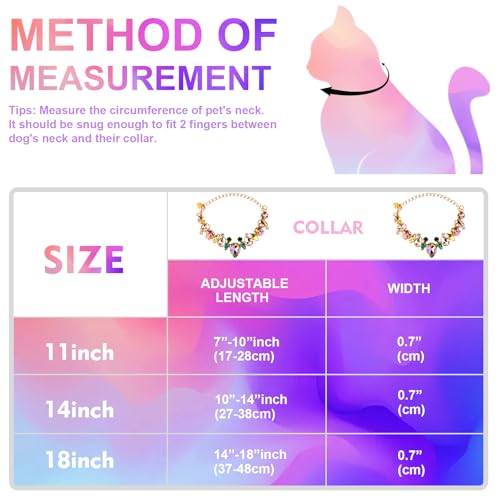 Image of HOWWFALY Dog Collar and Cat Collar Gold Chain Necklace Stainless Steel Adjustable Yellow Diamonds Collar with Cute Pet Paw for Small Medium Pets Cats Dogs Kitten Puppy