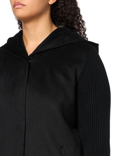 Image of Kenneth Cole Women's Hooded Double Face Wool With Hidden Snap Closure and Rib Knit Sleeve Coat