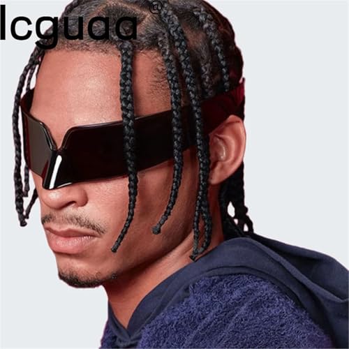 Rimless Futuristic Oversized Sports Sun Glasses For Rocker Festival Performer2