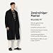 Amazon Essentials Herren Relaxed-Fit Zweireihiger Langer Mantel Aus Wollmischung, Schwarz, L