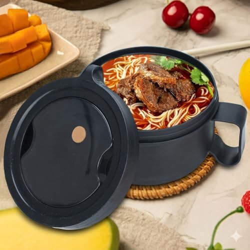 Image of Ramen Bowl,Ramen Cooker,Microwave Ramen Bowl,Microwave Safe Soup Bowl,Portable Ramen Cooker, Instant Ramen Noodle Bowls For Home Office Dorm Apartment motor home etc