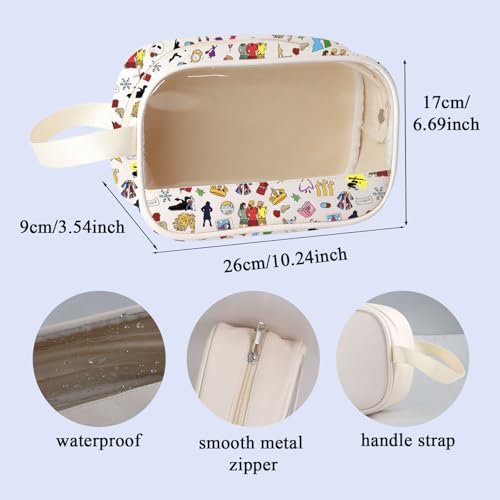 TIIMG Musical Lover Gift Theatre Musical Lover Actor Actress Encourage Gift Drama Comedy Fans Makeup Zipper Pouch (eat sleep mb)2