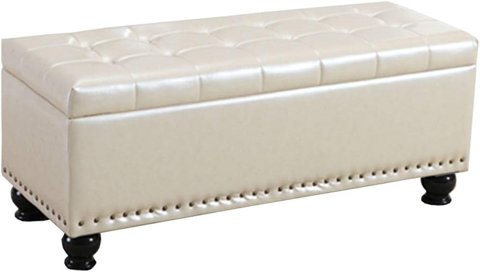 Boîte de rangement rectangulaire pouf rembourré et banc à chaussures 150kg