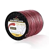 A ANLEOLIFE 5-Pound Heavy Duty Octa-Twist .095-Inch-by-1536-ft Trimmer Line Spool,OTRIXT Co-Extruded Multi-Edge Spiral Weed Eater String, Red
