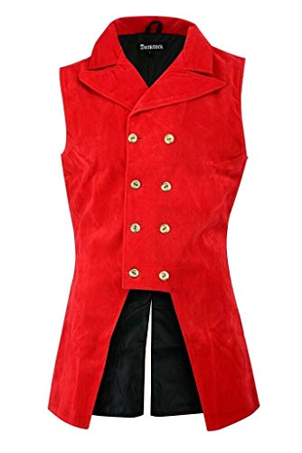 Darkrock Mens Double Breasted Blue Velvet Vest Waistcoat VTG Brocade Gothic Steampunk2