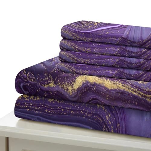 Housse de couette fermeture éclair violette microfibre douce lit King 220x240 - 7