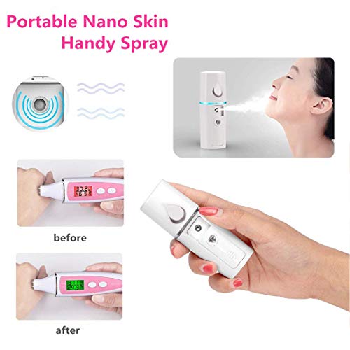 Image of Nano Facial Mister Portable Mist Sprayer for Hydrating Face, Makeup, Eyelash Extensions & Skin care Mini Cool Mist Beauty Device (White).