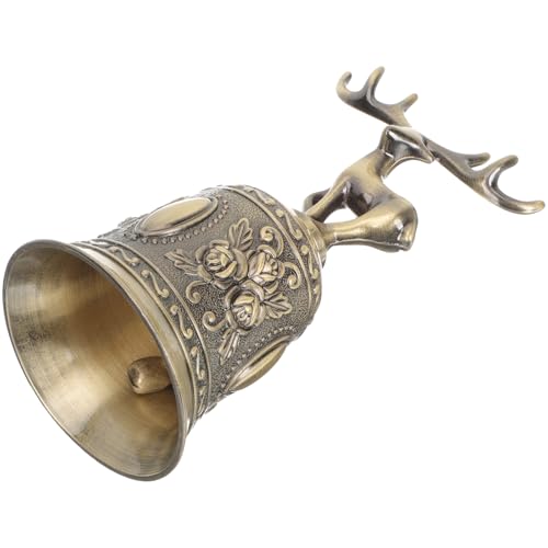 Cabilock Rose Flower Deer Jingle Hand Bell Metal Table Bell for Bar Restaurant Hotel Xmas Dining Service