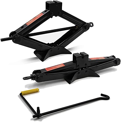 Ameetaa Heavy Duty 4-24" Steel Scissor Jack Lift,8818Lb Black With Crank Speed Handle Suit For Auto,Rv,Suv,Mvp,Trailer, Station Wagon, Set Of 2 #TOP7