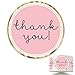 Mr.Mug Chic Gold Thank You Labels, Round Pink Stickers, 1.4 Inch Adhesive Stickers - 500 Pack