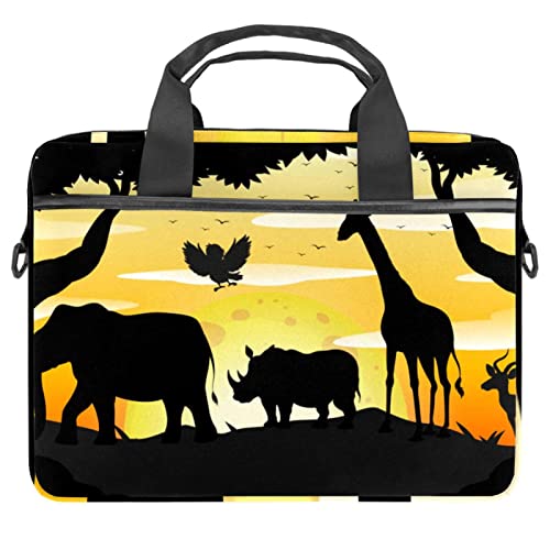 Bolso bandolera para laptop de 14 pulgadas con diseño Safari multicolor y funda para tablet