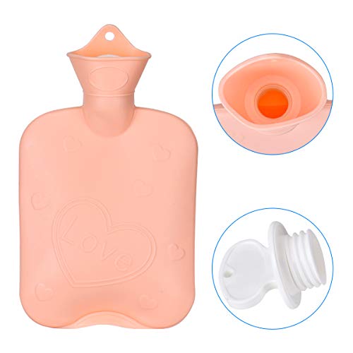 Queta 1000 ML Hot Water Bottle with Soft Fleece Cover, Premium Natural Rubber Hot Water Bag - Helps Provide Warmth and Comfort for Waist, Stomach, Hands, Shoulders and Neck - Image 4