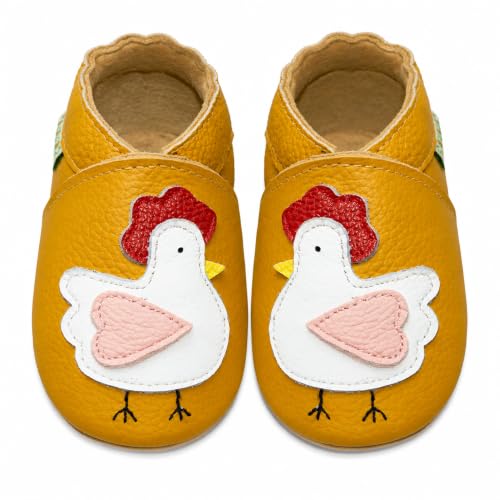 SAYOYO Baby Chicken Soft Sole Leather Infant Toddler Prewalker Shoes (6-12 Months)