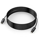 Optical Audio Cable 20 feet, Digital Audio Optical Cable Ultra-Thin Cord, Toslink SPDIF Fiber Optic Cable Compatible with TV Sound Bar Home Theater PS4 Xbox Samsung Vizio