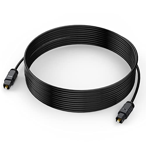 Optical Audio Cable 20 feet, Digital Audio Optical Cable Ultra-Thin Cord, Toslink SPDIF Fiber Optic Cable Compatible with TV Sound Bar Home Theater PS4 Xbox Samsung Vizio