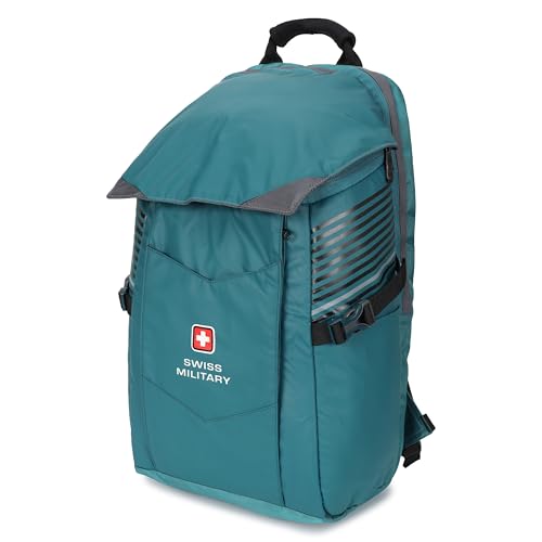 Image of SWISS MILITARY Dazzler 15.6 Inch Laptop Backpack with Unique Canopy Design, Quick Access Pockets, 26L Capacity, Durable EVA Moonlift Back Support, Organizer Compartment, Ventilated Mesh