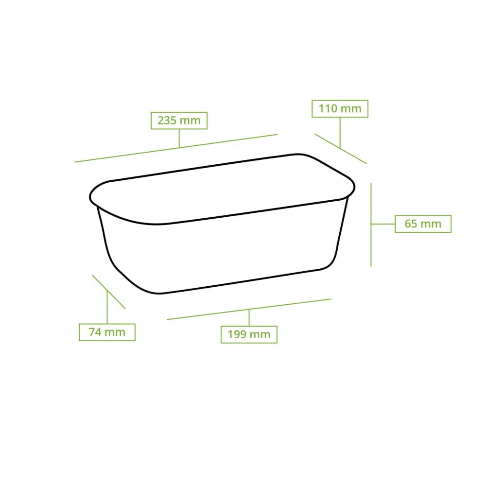 GREENBOX - Kakaopapier-Backformen 20 x 7 x 6 cm, rechteckig, braun, 750 St.