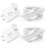 30W USB C Fast Charger Compatible for Google Pixel 9/9 Pro/9 Pro XL/8/8A/8 Pro/7 Pro/7A/7/6/5/4/3 XL, 2 Pack 30W Type C Wall Charger Super Fast Charging Block with 10FT Long USB C to USB C Cable Cord