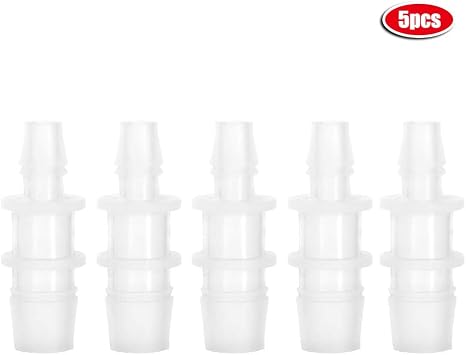 SUNGOOYUE Aquarium Hose Adapter Plastic Aquarium Tubing Pipe Connector 8mm to 12mm 5 Pcs Fish Tank Water Pipe Converter for Air Pump Hose Setup (8mm/12mm Interchangeable, 5 Pieces per Pack)