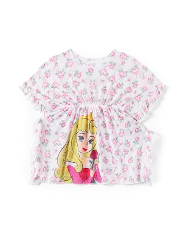 Disney the Sleeping Beauty Aurora Girl Cover Up for Swimwear Pull On Swimsuit Coverup Elastic Bathing Suit Wrap Light Pink 4-7 Years