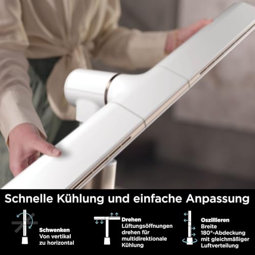Shark TurboBlade Turmventilator, leise, Hochgeschwindigkeitssystem, Luftzirkulation bis zu 20 Meter, 10 Geschwindigkeiten, 180° Oszillation, Fernbedienung, Timer, Einfache Reinigung, Weiß TF200SEUWH 2