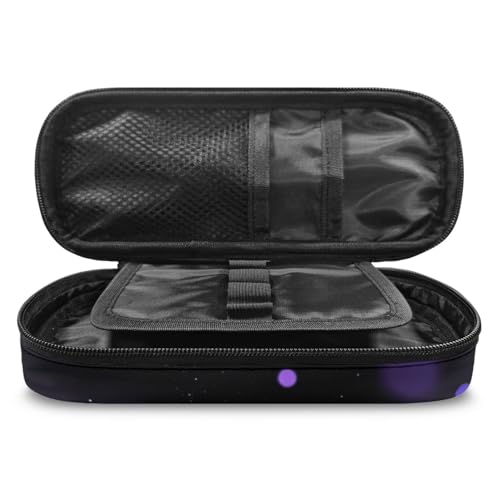 Image of Purple Butterfly Pencil Pouch Pen Bag Girls Pencil Case Stationery Pouch with Pen Slots for School Students Pen Storage Bag for Daily Use