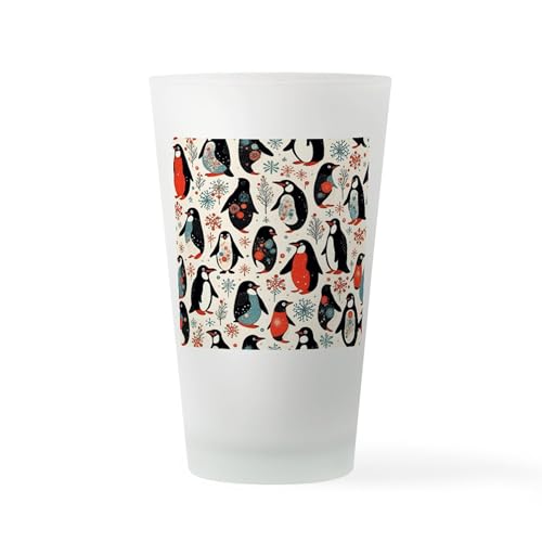 CafePress Retro Penguins Pint Glass, 16 oz. Drinking Glass