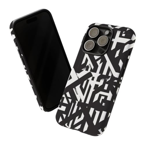 Coque iPhone 15 Pro rigide mate géométrique anti-traces et chocs - 2