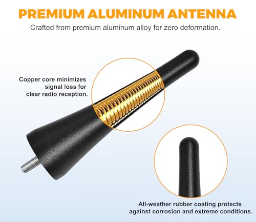 Image of Antennas for Ford Mustang (2010-2014) 3.8 Inch Rubber Antenna Replacement Car Wash-Proof Radio Antenna Truck Antenna Ford Mustang Accessories