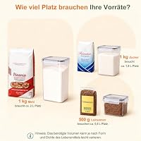Vorratsdosen mit Deckel Luftdicht Set of 16, Aufbewahrungsbox mit Deckel | BPA frei Mottensichere Küchen Organizer Cornflakes Müsli Mehl Aufbewahrung, Vorratsbehälter mit Etiketten – Ansicht 3