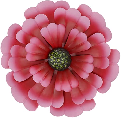 BSHAPPLUS - Escultura de pared de arte floral de hierro para colgar en interiores, exteriores, hogar, dormitorio, oficina, jardín (rojo) Cover