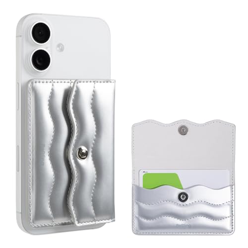 [ハミィ] iFace BeBling MagSafe対応 カードウォレット MagSynq (シルバー)【アイフェイス ビーブリング メタルリングステッカー付属 マグネット式 マグセーフ対応 カードケース ウォレット カード2枚収納】