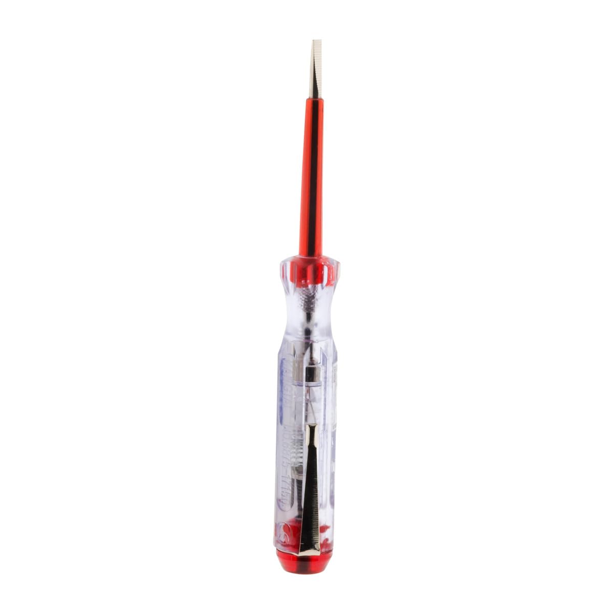 Zenitech - Destornillador Probador de Corriente Ancho Plano 3,5 x 140 mm - Rojo - Tensión Máxima 250V - Señal Luminosa para Detección Fácil - Frecuencia 50Hz - Para Electricistas y Aficionados