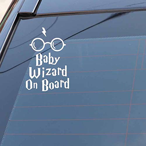 11 2X16 5CM Baby Wizard On Board Body Window Car Sticker Funny Vinyl Decal Accessories C25-0028 - Silver — view 3