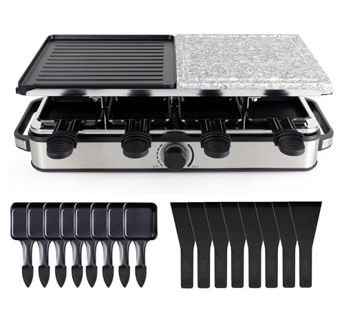 8 Personen Raclette Set - Tischgrill inkl. Pfännchen & Schaber...