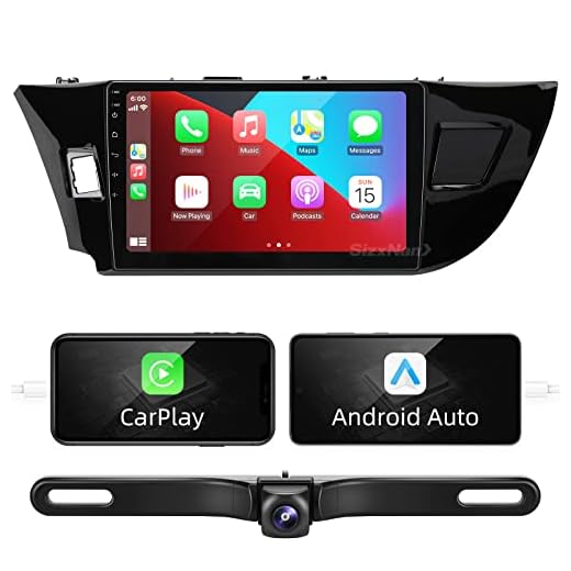 for Toyota Corolla 2014 2015 2016 Radio Stereo Wireless Carplay Auto | SizxNanv Upgrade Android 8-croe Head Unit DSP Navigation GPS FM AM Bluetooth 1280X720 Touch Screen Media Player Backup Camera