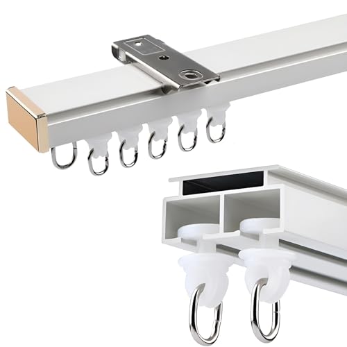 Heavy Duty Aluminum Curtain Track - Wall Mounted for Smooth Gliding, Ideal for Home and Office Drapes