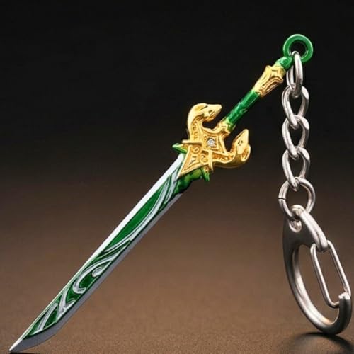 Image of THE MEN THING Alloy Steel Gladius - Genshin Impact Anime Keychain | Game Xiao Cosplay Weapon For Men & Boy, Light Green