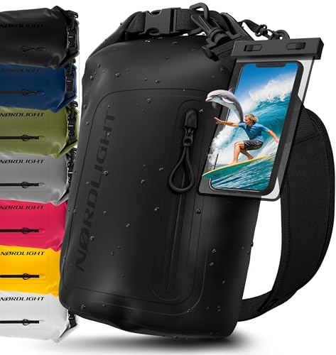 Nordlight Dry Bag Sac Étanche avec Pochette Étanche Téléphone, Fermeture Roll-Top, Bandoulière | Sac à Dos étanche Nautique, Sac Impermeable Etanche |...