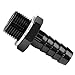 M18x1.5 Male to 3/8 Hose Barb Fitting Fuel Oil Pump Inlet Adapter with AL Washer Aluminum Black Anodized