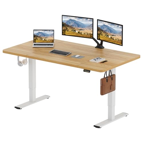 SANODESK Höhenverstellbarer Schreibtisch–ergonomischer Standing Desk mit Memory-Funktion &...