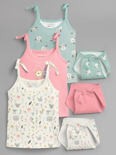 Image of HELLCAT 100% Cotton Strap Open Jhabla T Shirt and Nappy Matching Co-ords Set for Babies - Pack of 3 | Jabla and Langot Set for Babies (Unisex)