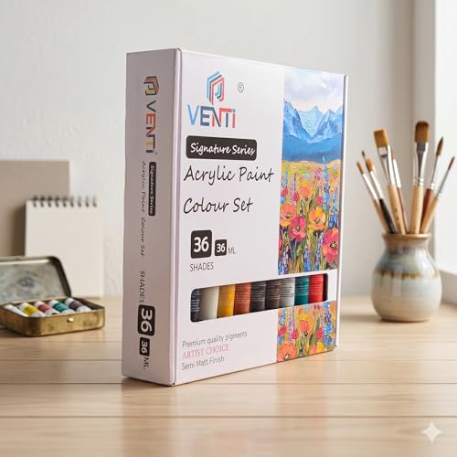 Image of Venti Acrylic Paint Set of 36Pcs-36ML - Multicolor