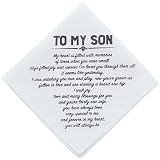 Wedding Handkerchief to My Son Gift from Mom or Dad, White Handkerchiefs from Parents in Wedding Kee