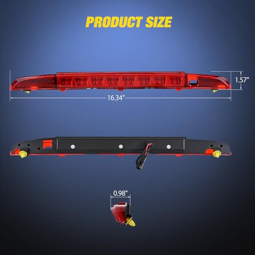 Image of Nilight Third Brake Light Tail High Mount 3rd Stop Lights Smoked Lens Compatible with Nissan Pathfinder 1993 1994 1995 Van SUV Rear Center Cab Lamp