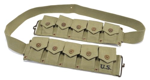 World War Supply WW2 U.S. M1923 Cartridge Belt Dark OD 1944 XXL Will fit 48