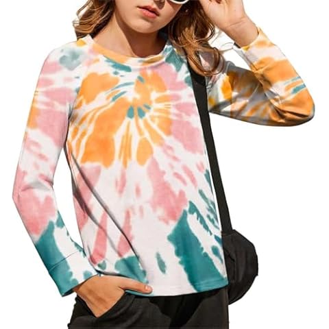 Arshiner Tie-Dye Long Sleeve T-Shirt for Girls Cover