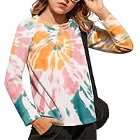 Arshiner Mädchen Sweatshirt Batik Kinder Freizeit Pullover Herbst Winter Bunt Oberteile Langarmshirt für Mädchen 9-10 Jahre