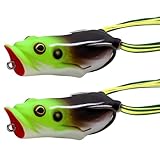 TRUSCEND Topwater Frog Fishing Lures with Silicone Leg Soft Plastic Frogs Baits for Bass Musky Trout Lifelike Lures for Freshwater Saltwater